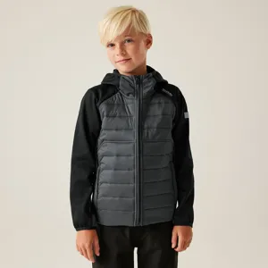 Kurtka hybrydowa dziecięca Regatta KIELDER IX czarno/szara Kurtka hybrydowa dziecięca Regatta KIELDER IX czarno/szara