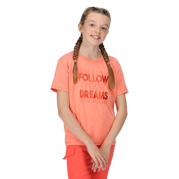 Dziecięca koszulka funkcjonalna Regatta ALVARADO VI jasnopomarańczowa