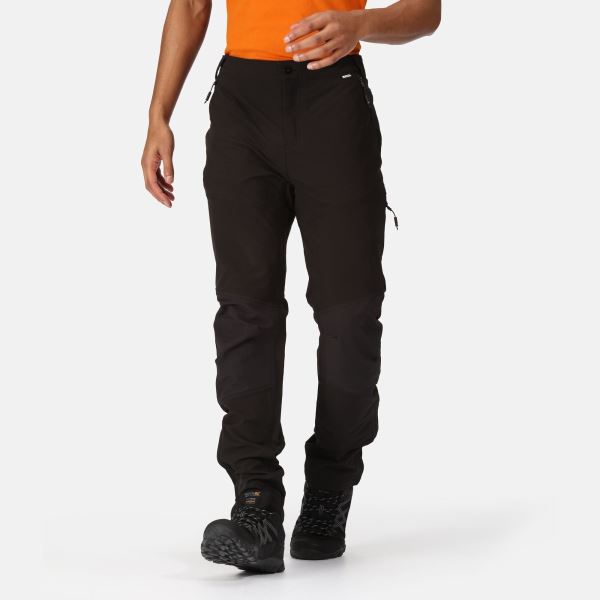 Męskie spodnie softshell Regatta QUESTRA - skrócona długość czarna