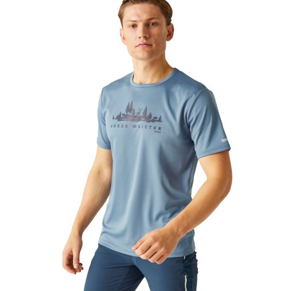 Męska koszulka funkcjonalna Regatta FINGAL SLOGAN III w kolorze niebieskim