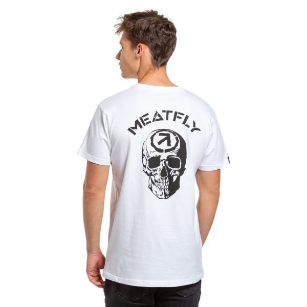 Męska koszulka Meatfly Skuller w kolorze białym