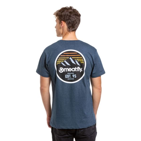 T-shirt męski Meatfly Peaky w kolorze ciemnoniebieskim