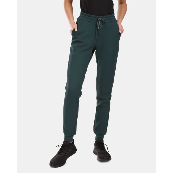 Damskie sportowe spodnie dresowe bawełniane Kilpi MATTY-W ciemnozielone