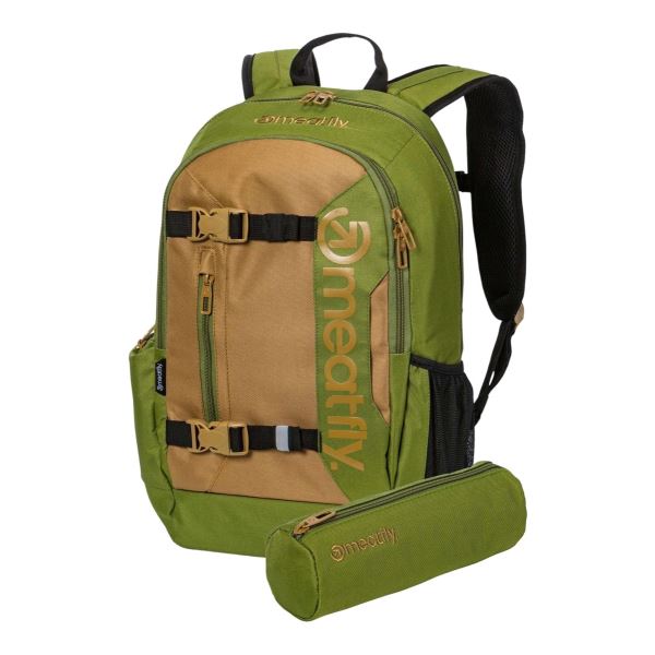 Plecak Meatfly Basejumper + GRATIS PEN CASE Zielony/Brązowy