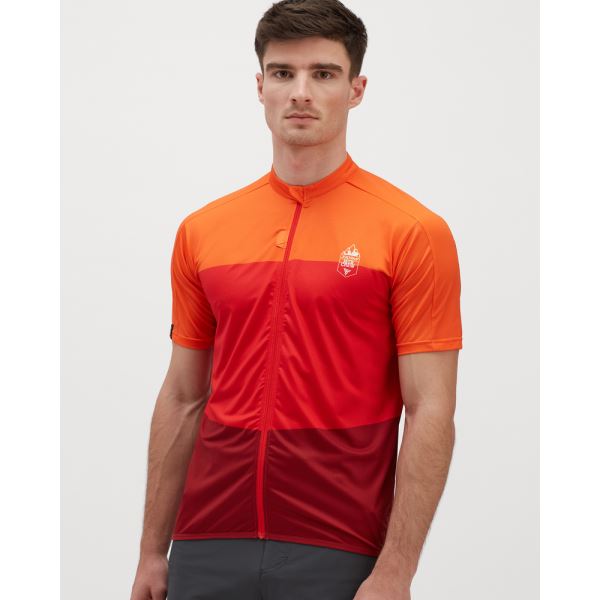 Męska koszulka MTB Silvini Turano Pro czerwono-pomarańczowa