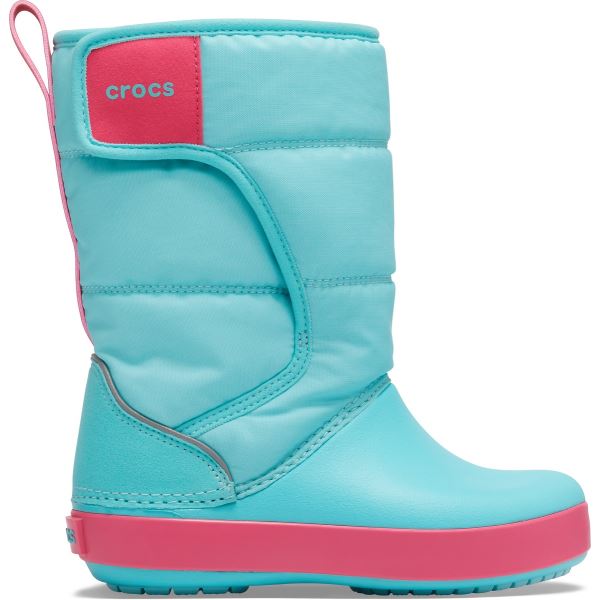 Dziecięce buty zimowe Crocs LODGEPOINT Snow Boot K niebiesko-różowe