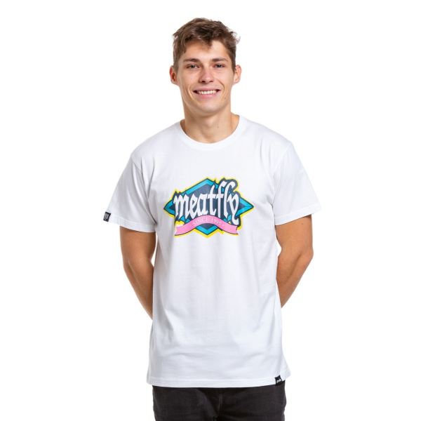 T-shirt męski Meatfly Rockit w kolorze białym