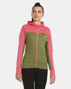 Damski sweter merynosowy z kapturem Kilpi WOLIE-W różowy Damski sweter merynosowy z kapturem Kilpi WOLIE-W różowy