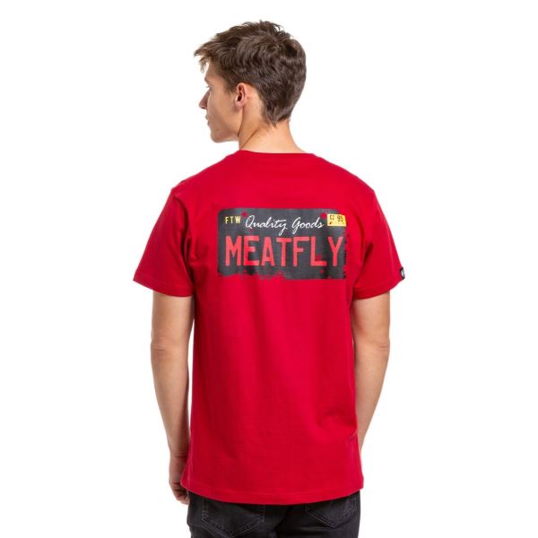 T-shirt męski Meatfly Plate czerwony