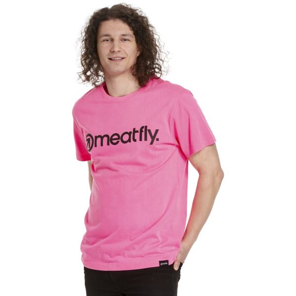 Męska koszulka Meatfly MF Logo różowa