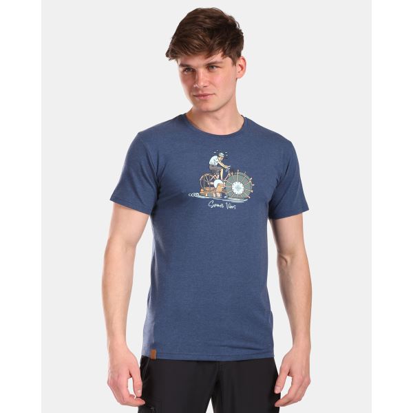 T-shirt męski bawełniany Kilpi VIBE-M w kolorze ciemnoniebieskim