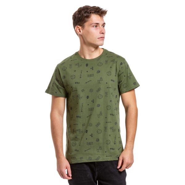T-shirt męski Meatfly Sketchy zielony