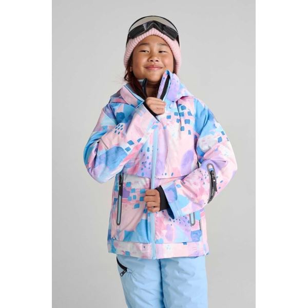 Dziewczęca zimowa kurtka narciarska Reima Posio niebiesko-różowa