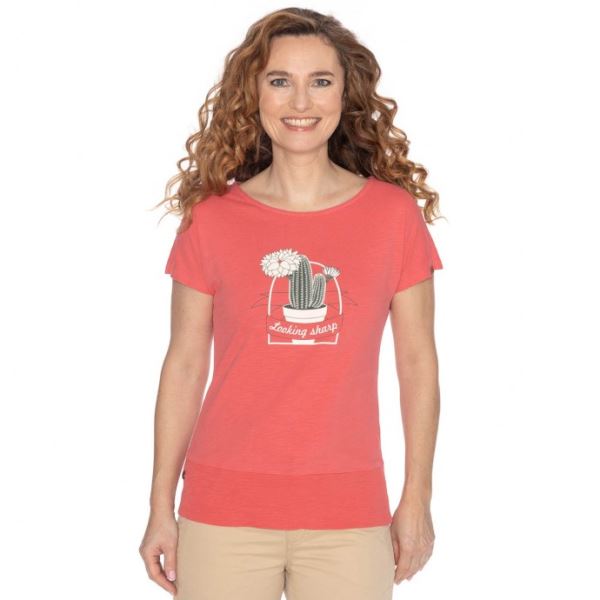 T-shirt damski BUSHMAN MARLA czerwony