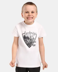 Chłopięcy bawełniany T-shirt Kilpi SALO-JB biały Chłopięcy bawełniany T-shirt Kilpi SALO-JB biały