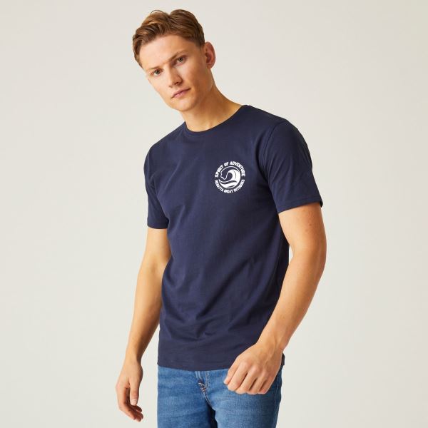 T-shirt męski Regatta CLINE VIII w kolorze granatowym