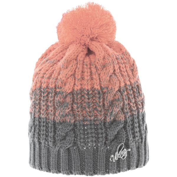 Damska czapka zimowa Viking Apura w kolorze szarym/koralowym