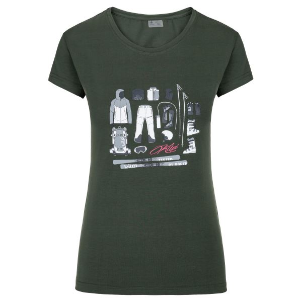 Damska koszulka z krótkim rękawem Kilpi TORNES-W ciemnozielona