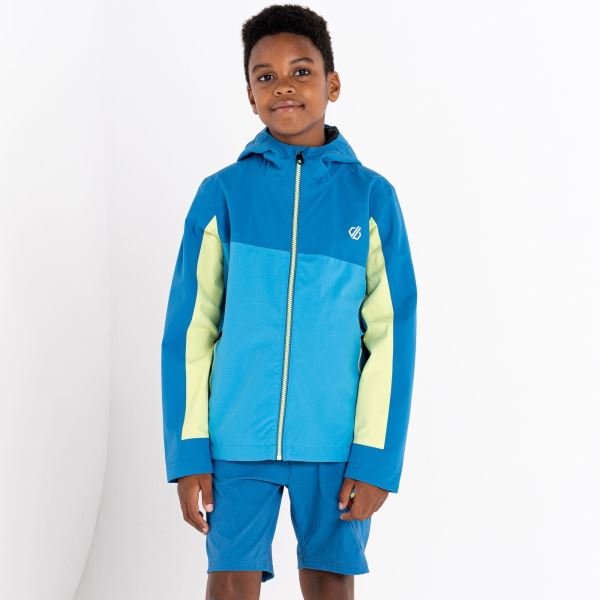 Dziecięca kurtka outdoorowa Dare2b EXPLORE niebiesko-limonkowa