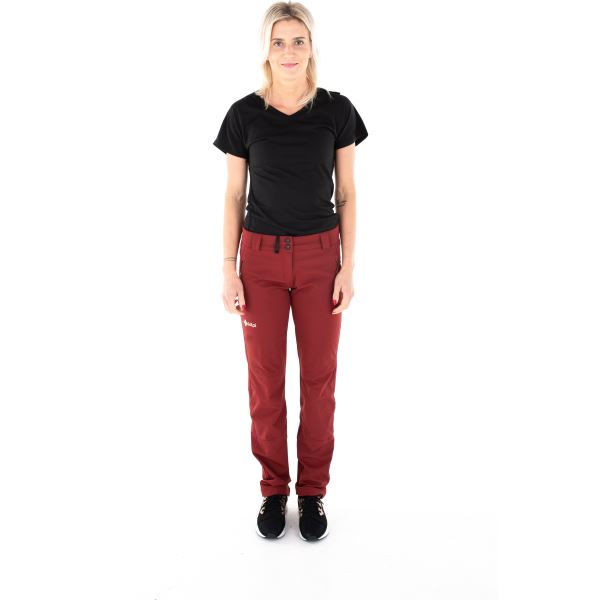 Damskie spodnie outdoorowe KILPI LAGO-W ciemnoczerwone