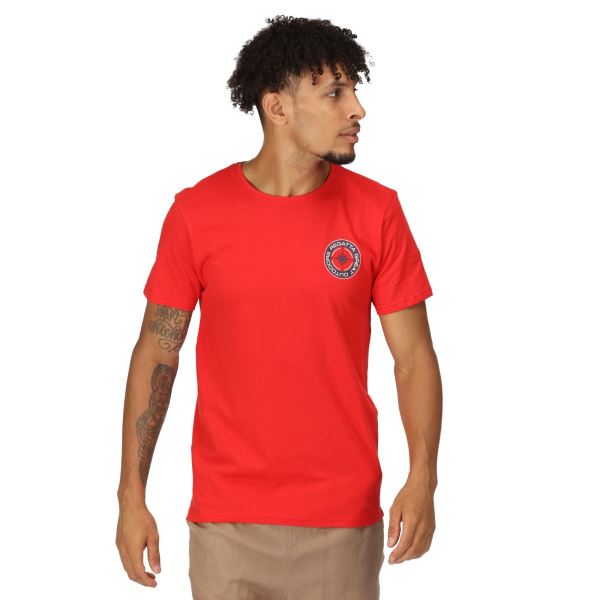 Męska bawełniana koszulka Regatta CLINE VII czerwona