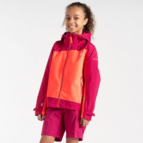 Dziecięca kurtka outdoorowa Dare2b EXPLORE pomarańczowo-różowa