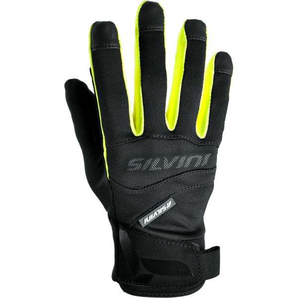Rękawiczki softshell unisex Silvini Fusaro w kolorze czarnym/neonowożółtym
