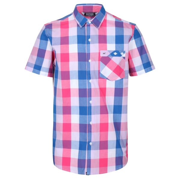 Koszula męska Regatta RAMIEL różowo/niebieska