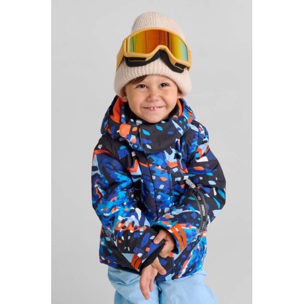 Chłopięca zimowa kurtka narciarska Reima Kairala czarno/niebieska