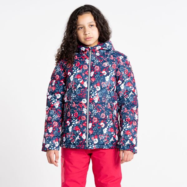 Dziecięca pikowana kurtka zimowa Dare2b VERDICT granatowo-różowa