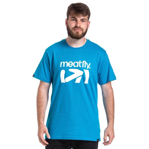 T-shirt męski Meatfly Podium niebieski