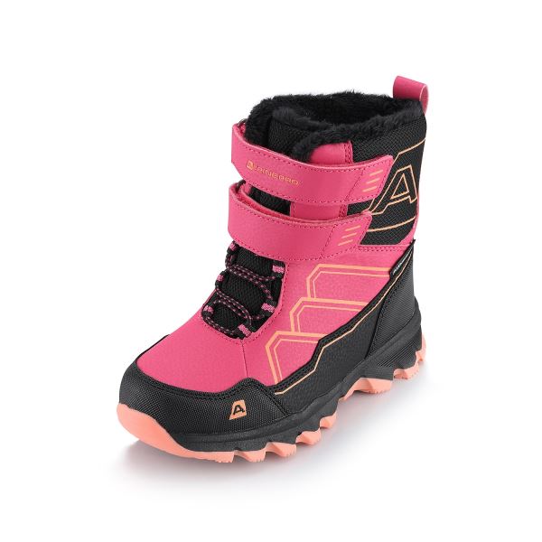 Buty zimowe dziecięce z membraną ptx ALPINE PRO MOCO różowe