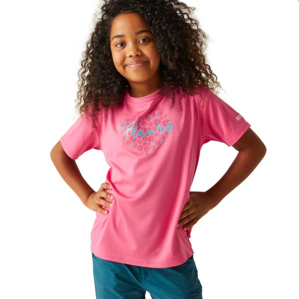 Dziecięca koszulka funkcjonalna Regatta ALVARADO VIII różowa
