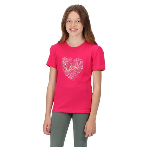 Dziecięca bawełniana koszulka Regatta BOSLEY V różowa