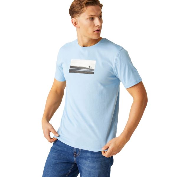 T-shirt męski Regatta CLINE VIII w kolorze jasnoniebieskim