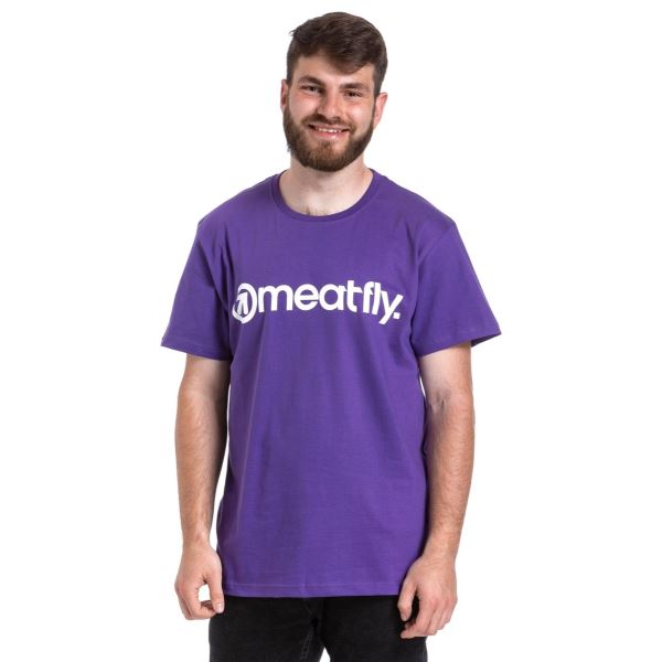 T-shirt męski Meatfly MF Logo fioletowy