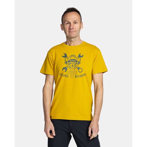 Bawełniany T-shirt męski Kilpi SKULLY-M żółty