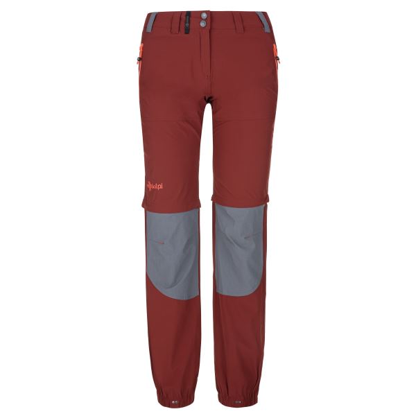 Damskie techniczne spodnie outdoorowe KILPI HOSIO-W ciemnoczerwone