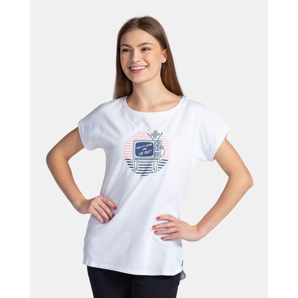 Bawełniany T-shirt damski Kilpi NELLIM-W biały