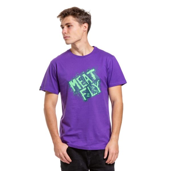 T-shirt męski Meatfly Crooky fioletowy