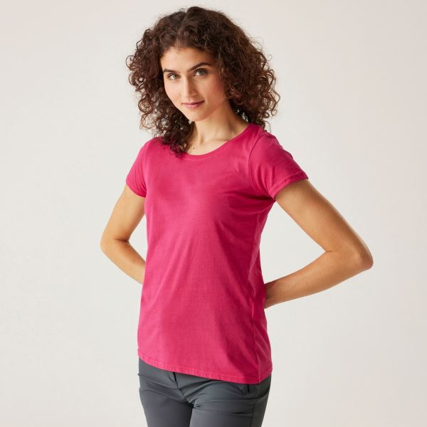 Damska bawełniana koszulka Regatta CARLIE w kolorze różowym