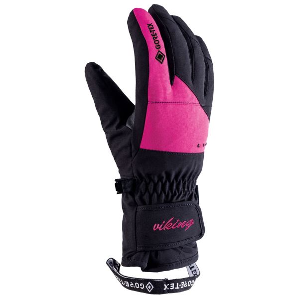 Rękawiczki narciarskie damskie Viking SHERPA GTX czarno/różowe