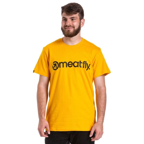 Męska koszulka Meatfly MF Logo żółta