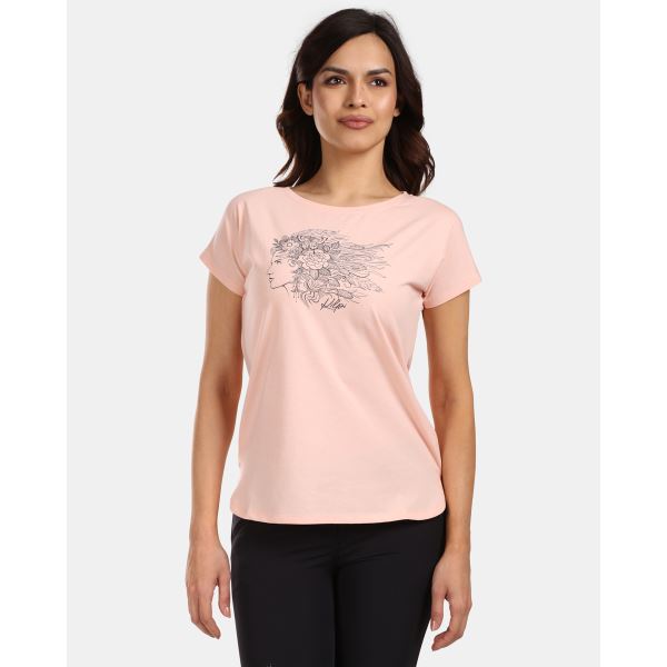 Damska koszulka wykonana z bawełny Kilpi NELLIM-W w kolorze koralowym