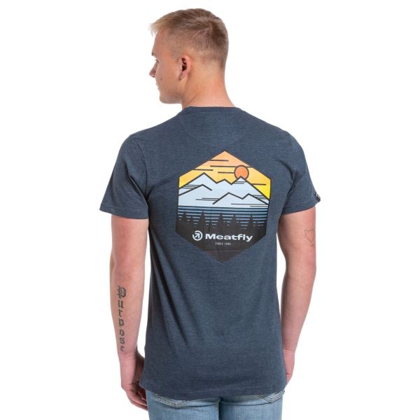 T-shirt męski Meatfly Sunset w kolorze ciemnoniebieskim