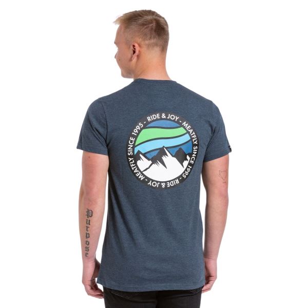T-shirt męski Meatfly Lhotse w kolorze ciemnoniebieskim