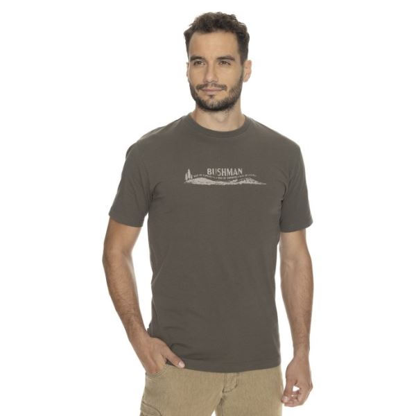 T-shirt męski BUSHMAN NEALE w kolorze ciemnobrązowym