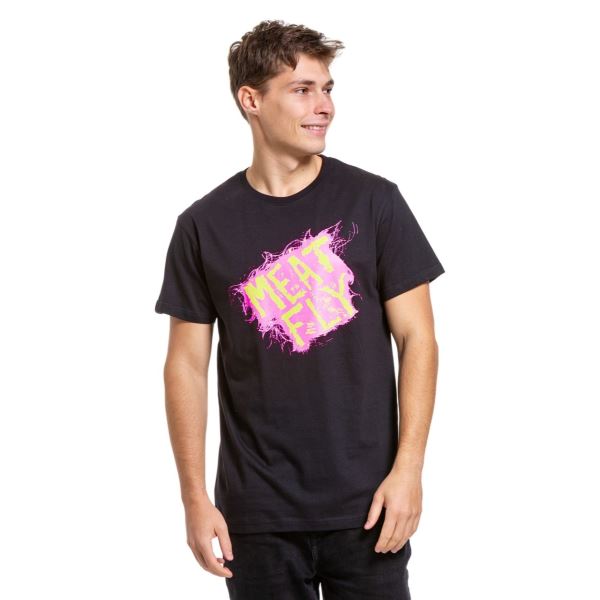 T-shirt męski Meatfly Crooky czarno-różowy
