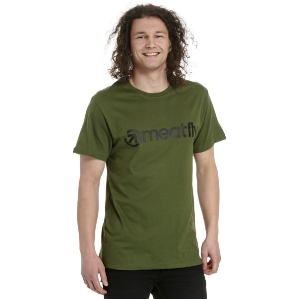 Męska koszulka Meatfly MF Logo w kolorze zielonym