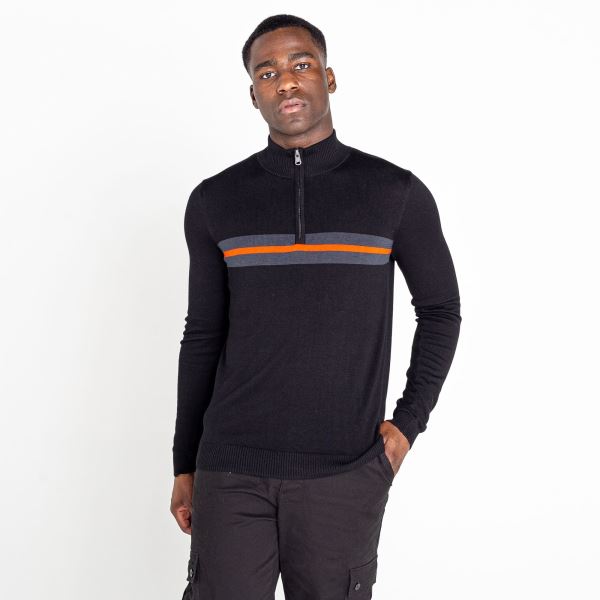Męski sweter z dzianiny Dare2b UNITE US w kolorze czarno-pomarańczowym